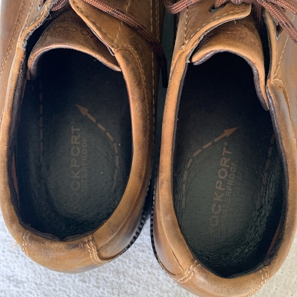 Rockport men’s Oxford lace up loafers waterproof brown leather size 9 - Picture 5 of 9